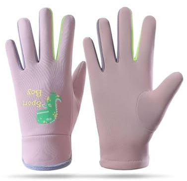 TAGVO Guanti Invernali Bambini con Motivo Dinosauro, Mitten Calde Foderate in Pile, Idrorepellenti e Antivento per Bambini e Bambine, per Ciclismo Sci Giochi sulla Neve 3–8 Anni