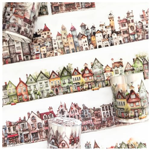 Ta god PET Washi Tape Scrapbooking tillbehör, scrapbooking klistermärken, 3 rullar PET speciella hus aesthetic scrapbooking klistermärken, dekorativa för bullet journal, journalingstillbehör