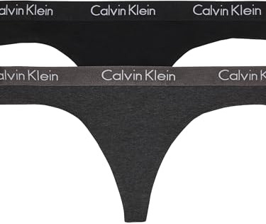 Calvin Klein Motive Cotton Multipack Thong Panty Charcoal Heather/Black
