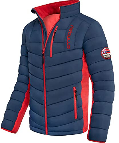 Nebulus Herren Jacke GRAFFITY, warme Outdoorjacke, praktische & vielseitige Übergangs- & Winterjacke, navy-rot - M