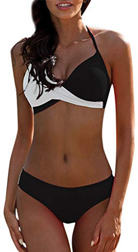 Maillot De Bain Sexy pour Femme - Top Bretelles +Triangle Shorts Bikini Soutien Gorge Et Tanga Push-Up Maillot De Bain Vintage Bikini FloréAl Bikini Set Chic Ensemble De Swimwear De Plage