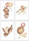 BABYLEDO 4er-Set Poster Kinderzimmer Bilder, Wandbilder, Babyzimmer Deko, DIN A4, Junge, Mädchen (Beige-Braun)