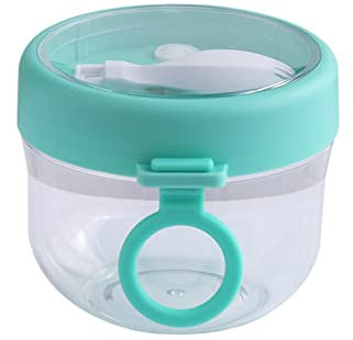 TITA-DONG Récipients D'avoine de Nuit avec Couvercles, Bocaux D'avoine de Nuit Mason, Tasses de Céréales en Plastique Portables et étanches(Vert)