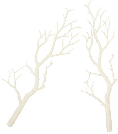 Alipis 2 Piezas Ramas Artificiales Blancas y Negras para Decoración De Jarrones Altos Ramas De Abedul Decorativas De Árbol Blancas para Navidad Tallos para Jarrones De Interior