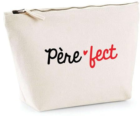Père-fect Trousse Pochette Toilette Maquillage | Idée Cadeau Papa Humour Original Noël Anniversaire Fête des Pères Famille Amour Naissance Retraite