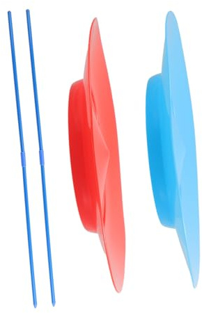 Toddmomy 2pcs Juggling Plates with Sticks for Circus Skills Props for Boy Girl and Adults Engaging Performance Toys for Parties and Events