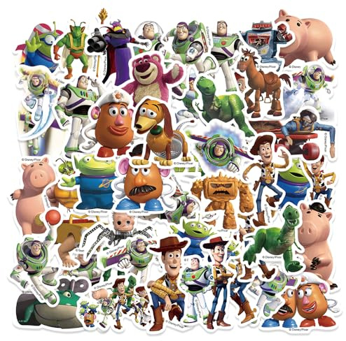 50 adesivi Toy Story per bambini, simpatici adesivi in vinile impermeabili per adulti, adolescenti, ragazze, studenti, bottiglia d'acqua, laptop, telefono, computer, chitarra, notebook, skateboard
