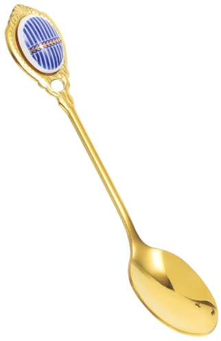 Toyvian Cucchiaio da Caffè in Acciaio Placcato Oro con Design Ergonomico e Finitura Lucida Cucchiaio Agitatore Versatile per Tè Freddo Yogurt e Dessert Elegante e Confortevole per Uso