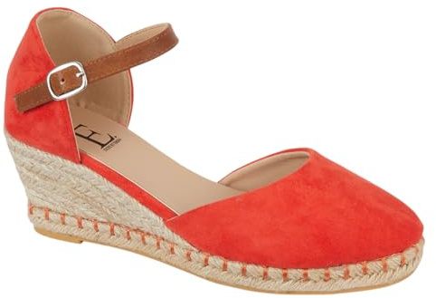 LADIES WEDGE HEEL SANDALS WOMENS BUCKLE ANKLE STRAP ESPADRILLE HESSIAN SUMMER FASHION SANDALS SHOE SIZE