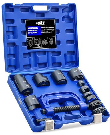 Orion Motor Tech 21pc Master Ball Joint Press Tool Kit, Upper and Lower Ball Joint Removal Tools with Receiving Tubes and Adapters, Heavy Duty Automotive Mechanic Tool Set for Most 2WD 4WD Cars SUVs