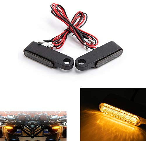 Mini Motorrad Blinker LED Fließend Blinkende Blinkerlampe Für Motorrad Scooter Cafe Race (Schwarz)