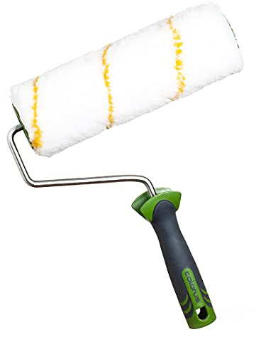 Derendo Premium Universal Farbrolle 25cm mit 12mm Flor für strukturierte Untergründe Große Farbwalze für Wandfarben, Fassadenfarben, Deckenfarben
