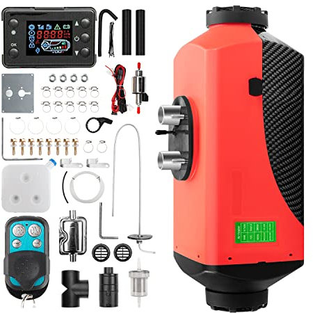 1inchome Riscaldatore Diesel, 12V Riscaldamento da Parcheggio Diesel con LCD，Telecomando e Silenziatore per Camper, Camion，Caravan，Macchine，Barche, Autobus, Tutto in Uno