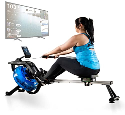 Bluefin Fitness Blade Aqua M-1 Metal Water Resistance Rowing Machine | Realistic Rowing Experience | Hydro-Power Technology | High-Intensity Workout | Kinomap App Integration