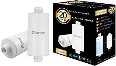 Ecomky 2 Ersatzpatronen für Duschfilter Ersatzfilterpatronen für Wasserfilter Dusche Universeller Austauschbarer Duschfilter Kalkfilter Dusche Duschfilter Thailand Duschfilter Gegen Kalk und Chlor Kdf
