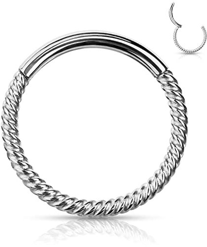 YEBOCIYO Piercing Ring Silber Knorpel Ohrring Helix Piercing 12mm Septum Piercing Tragus Piercing Nasenring Piercing Conch Piercing Labret Piercing Rook Piercing 316L Chirurgenstahl 16G