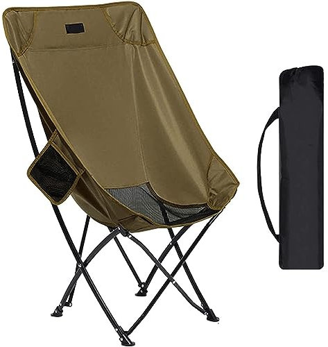 ZUMAHA Doppelt gepolsterter Stoff-Klappstuhl, kräftiger Strandstuhl mit Stahlrohrgestell, Campingstuhl für draußen/Angeln/Wandern/Picknick/Rasen