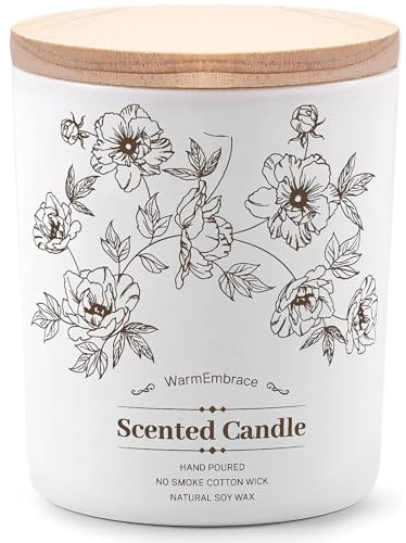 Deluxe Scented Candle for Women & Men, Vanilla Coconut Soy Wax Candle, 8 Oz Jar Candle for Home, Scented-60 Hours Long Lasting Burning, Suitable Gift for Mom