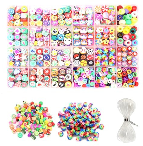 1150 st lerpärlor armband tillverkning kit vänskapsponny pärlor för armband att göra söt rolig frukt blomma djur fjäril hjärta bokstavspärlor för smyckestillverkning gör-det-själv konst hantverk