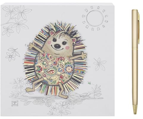L & P Home & Gifts Hattie Hedgehog Memo Block | Designed By Bug Art | Artistic Square Memo Block For Office, Home or Schools | Murphy Mutt Memo Pad Block With Lovely Designs