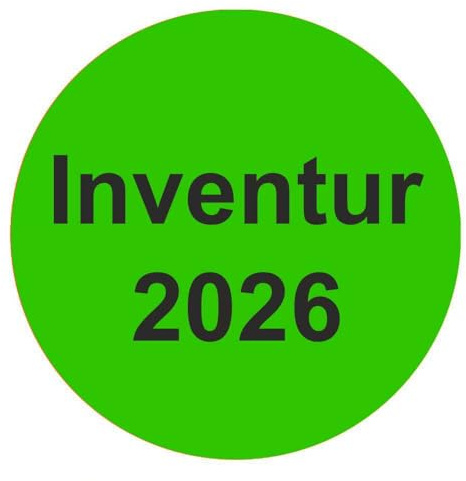 Etiquetas de inventario, pegatinas de inventario Inventur 2025 - Diámetro 50 mm - 1000 piezas (verde claro)