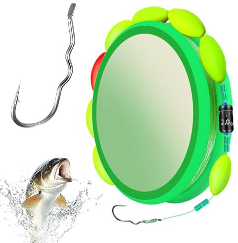 Self-Adjusting Hover Fishing Rig, AngelzubehöR, Salzwasserfester Wendehaken, AnfäNger KöDersystem, Automatische Pose, Fertigrigs Mit Hauptschnur FüR Karpfen (Hauptschnur 0,8 + Haken Größe 4)