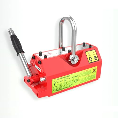 Heavy duty lifting magnet with large U-ring snap hooks made of alloy steel,Used in Shop Crane, Hoist, Board(2200lb/1 Ton)