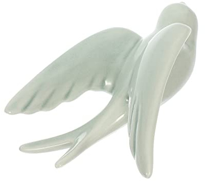 SOLUSTRE Décor Suspendu Oiseau 16.5X12X8Cm Sculpture Murale En Céramique Pour Maison Jardin Salon Bureau Accessoire De Décoration Murale Extérieur Intérieur