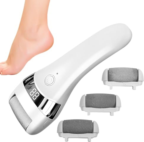 Kit elettrico per la rimozione dei calli dei piedi, kit per pedicure con 3 teste, elettrica per pedicure, per pelle morta screpolata, per la cura del tallone, casa, viaggi, spa, donne, uomini