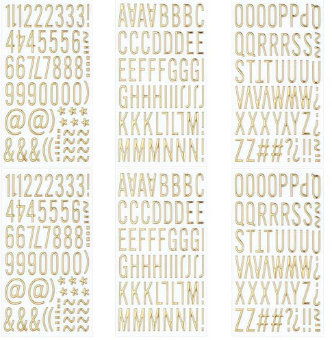Zimocepuz Gold Letras Adhesivas, Adhesivos de Letras 3D, Adhesivos de Números Dorados para Scrapbooking, Decoraciones, Proyectos de Bricolaje, Letras de Espuma Adhesivas Impermeables
