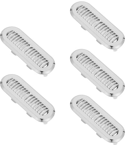 TOPPERFUN Tapa de Desbordamiento Larga para Fregadero y Lavabo, 5 Piezas de Acero Inoxidable Resistente Malla Fina, Protector Antidesbordamiento para Baño y Cocina, Accesorio para Desagüe