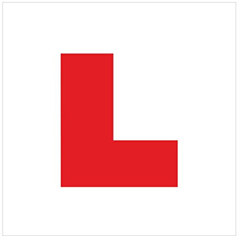Landing Designs Pack of 2 LEARNER DRIVER L PLATE STICKERS LEGAL CAR DECAL FOR WINDOW OR BUMPER 180mm by 180mm