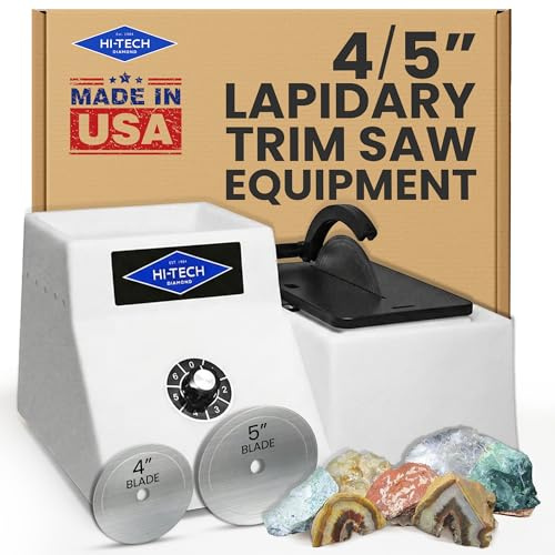 Hi-Tech Diamond 4/5 Lapidary Trim Saw for Rocks, Minerals & Glass