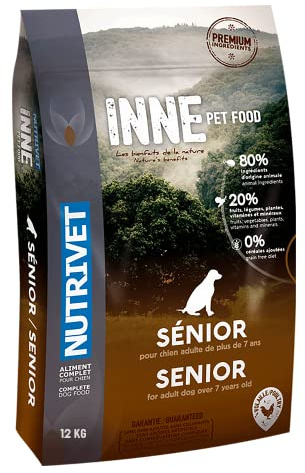 NUTRIVET - INNE Chien Senior - Hund - Getreidefreies Futter - Senior Hund - Geflügel - 80% Zutaten tierischen Ursprungs - 12 kg