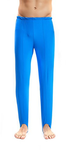 Mens and Boys Gymnastics Pants Leotard Youth Ballet Tights Stirrup Pants for Dance Yoga Practice Athletic Royal