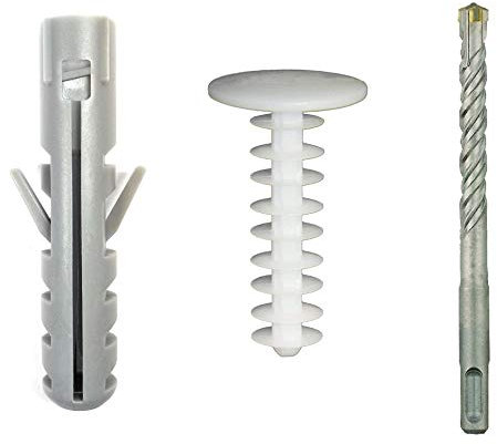 Gerüstbauer SET | Dübel PD70 ohne Kragen 14x70 mm, 100 Stück + Dübelstopfen mit Ringlamellen 14x40 mm, 100 Stück + Hammerbohrer 14x210/150, 1 Stück