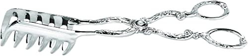 Rigeli Regent - Pinze per spaghetti in acciaio inox, cromato, 22 cm, colore: argento
