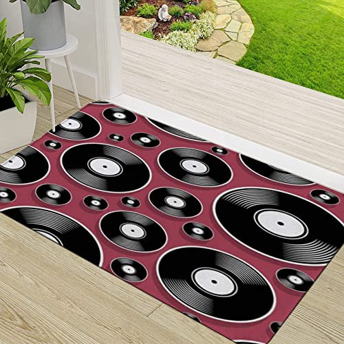 Zerbino Ingresso,o Retro Object Pop Music Vintage Dj Plate Vinyl Record Album Digital Disc Disco Graphic M,Antiscivolo Assorbente Resistente allo sporco Tappeto Cucina Tappeto Tappeto Entrata Zerbino