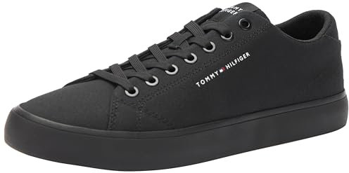 Tommy Hilfiger Herren Vulcanized Sneaker Th Hi Vulc Low Canvas Schuhe, Schwarz (Black), 45