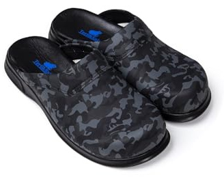 Terlik Sabo Classic ST070 Leather Mens Clogs Mules Slippers Sabot Shoes, Dark Camouflage, EU 46, UK 11