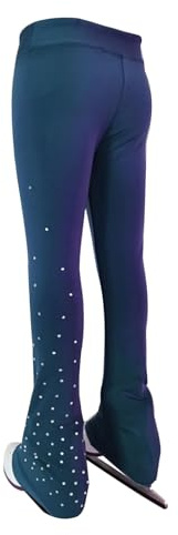LIUHUO Pantalon de Patinage Artistique Respirant pour Filles avec Ceinture élastique Confortable