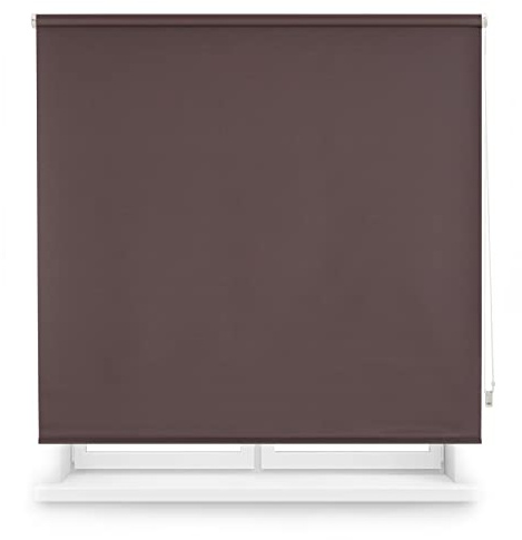 INTERBLIND | Premium slät ogenomskinlig rullgardin – storlek 140 x 175 cm bredd och höjd – tygmått 137 x 170 cm - termisk grå - isolerande ljus, kyla och värme