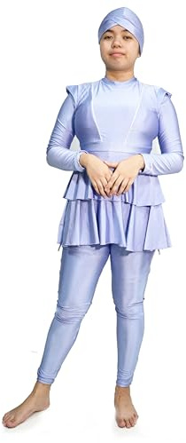 Musuly Traje de Baño Burkini Modesto (Morado, 3XL=46)