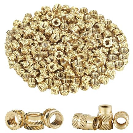 Lvjkes 200 Pièces Insertos roscados, M3x/M4 mm Tuerca roscada de latón, Rosca interior, Resistentes al desgaste y a la corrosión, Adecuado para impresión 3D y piezas de plástico para automóviles