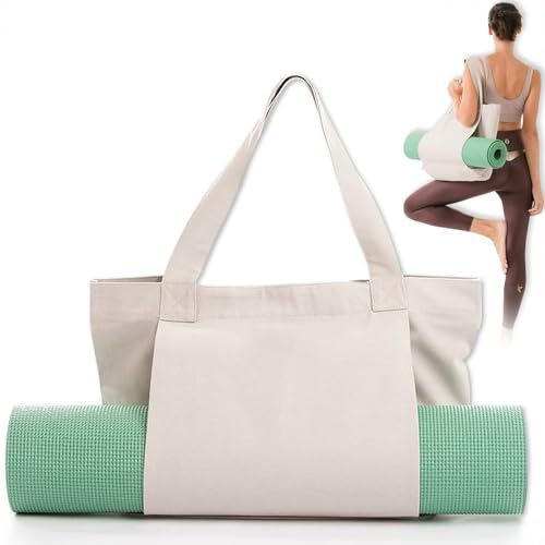 BOYSSPAA Yoga Mat Bag Sport Gym Bag Pilates Bag with Full Zipper for Thick Mat Yoga Mat Bag Yoga Tote Carrier Shoulder Bag Carryall Tote for Yoga Pilates Daily Use Travel Beach and Gym