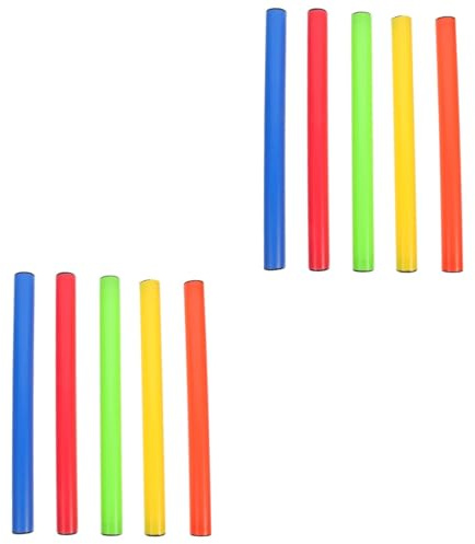 Sosoport 2 Set Bastoncini da Allenamento Bastoni Staffetta da Corsa Relay per Corsa sul Campo Bastoncini del Relè Manganelli per La Staffetta Razza Plastica 5 Pezzi * 2