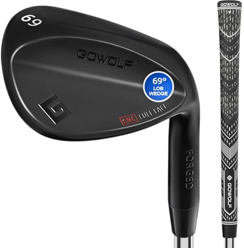Gowolf 69 Grad Wedge Rechte Hand - Geschmiedete Golfkeile Vollgesicht für Männer, Premium Gap Wedges Sand Wedge Lob Wedge Golfschläger für Männer, tolle Golfgeschenke - CNC gefräste Fläche für mehr
