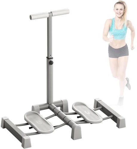 NGARY Appareil De Ski 2 en 1, Appareil D'entraînement des Jambes pour Femmes, avec Tiges Réglables, Pliable Et Supportant Environ 150 Kg, pour La Réparation Musculaire Post-Partum