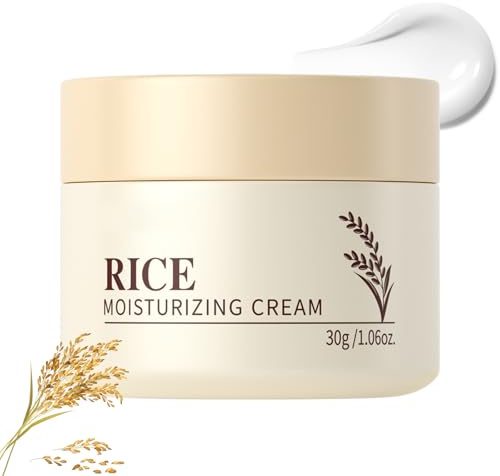 Rice Gesichtscreme,Reiscreme,Reiskleie-Essenz mit Ceramid,Korean Skincare Face Cream,Feuchtigkeitscreme Gesicht für alle Hauttypen,Stärkt die Hautbarriere,Beruhigt und Gleicht den Teint aus