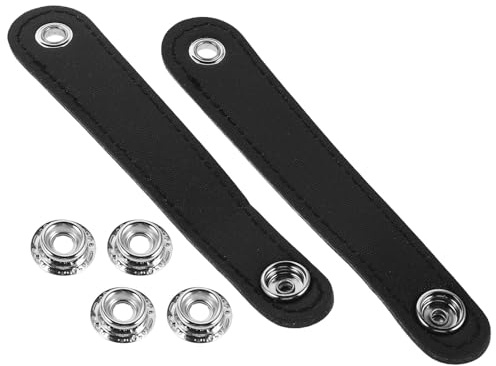 HOLIDYOYO 2 Pièces Sangles de Soufflet pour Accordéon Cuir Artificiel Noir avec Boucles Accessoire Stable pour Performances et Pratique Espacement